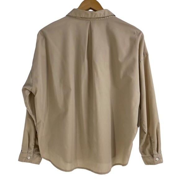 Chocol Raffine Robe Womens Lightweight Pullover Long Sleeve Beige Blouse Size S - Picture 2 of 7